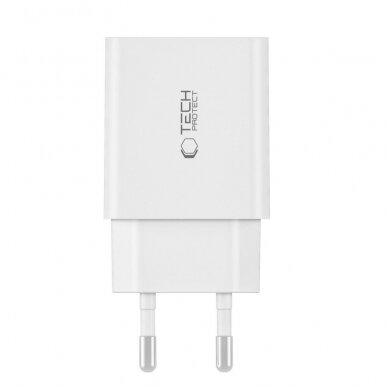 Tech-Protect NC30W USB-C PD 30W / USB-A QC 3.0 network Įkroviklis - Juodas 2 Tech-Protect NC30W USB-C PD 30W / USB-A QC 3.0 network Įkroviklis - Juodas 2