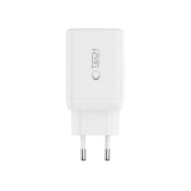 Tech-Protect NC45W-GAN 2-port PD45W įkroviklis + TYPE-C kabelis – baltas 4