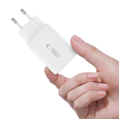 Tech-Protect NC45W-GAN 2-port PD45W įkroviklis + TYPE-C kabelis – baltas 6