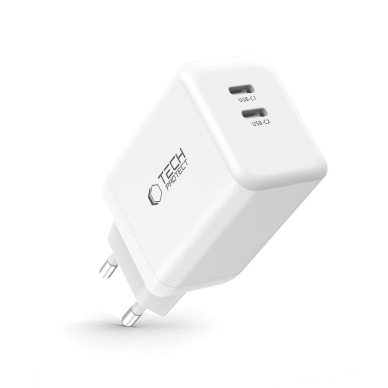Tech-Protect NC45W-GAN 2-port PD45W įkroviklis – baltas 1
