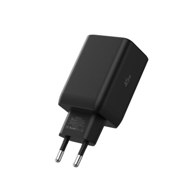 Tech-Protect NC45W-GAN 2-port PD45W sieninis įkroviklis – juodas 2
