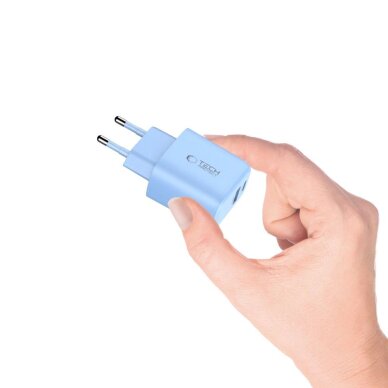Sieninis įkroviklis Tech-Protect NCA20 PD 20W / QC3.0 USB-A / USB-C – mėlynas 4