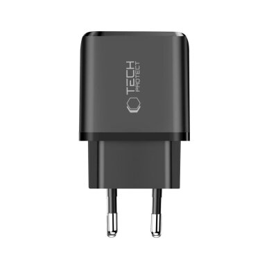 Sieninis įkroviklis Tech-Protect NCA30 PD 30W / QC3.0 USB-A / USB-C – juodas 3 Sieninis įkroviklis Tech-Protect NCA30 PD 30W / QC3.0 USB-A / USB-C – juodas 3