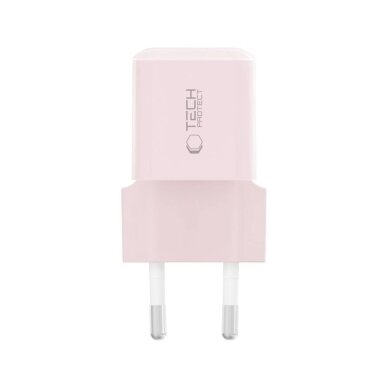 Sieninis įkroviklis Tech-Protect NCM25 USB-C PD 25W – rožinis 2 Sieninis įkroviklis Tech-Protect NCM25 USB-C PD 25W – rožinis 2