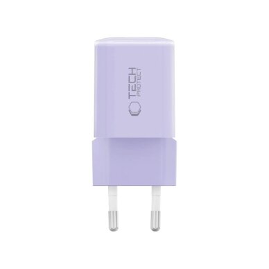 Sieninis įkroviklis Tech-Protect NCM33 PD 33W QC3.0 USB-C / USB-C – violetinis 2