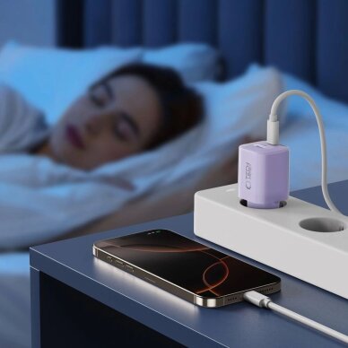 Sieninis įkroviklis Tech-Protect NCM33 PD 33W QC3.0 USB-C / USB-C – violetinis 6 Sieninis įkroviklis Tech-Protect NCM33 PD 33W QC3.0 USB-C / USB-C – violetinis 6