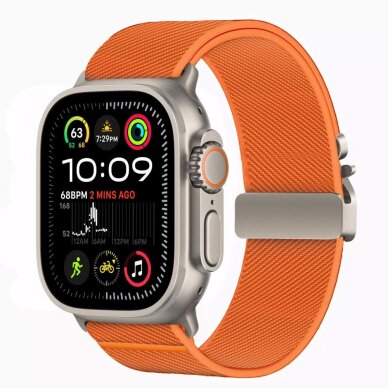 Apple Watch 44 / 45 / 46 / 49 mm Tech-Protect Nylon Clasp nailoninis dirželis – oranžinis 1