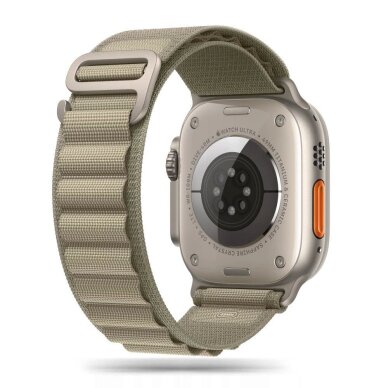Akcija! Tech-Protect Nylon Pro Apyrankė Apple Watch 4 / 5 / 6 / 7 / 8 / 9 / SE / Ultra 1 / 2 (42/44/45/49 mm) - Titanium Olive