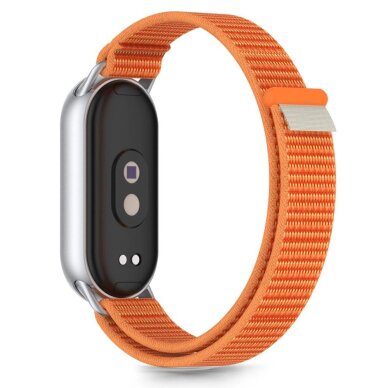 Xiaomi Smart Band 8 / 9 / 10 / NFC Tech-Protect Nylon Pro nailoninis dirželis – oranžinis ir pilkas 1