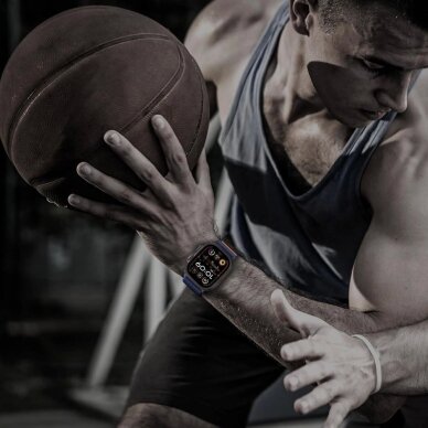 Apple Watch 44 / 45 / 46 / 49 mm Tech-Protect Nylon Slip nailoninis dirželis – tamsiai mėlynas 6