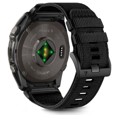 Garmin Fenix 5 / 6 / 6 PRO / 7 / 8 (47 mm) / E Tech-Protect Nailoninis dirželis – juodas