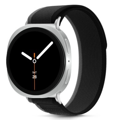 Samsung Galaxy Watch 40/44/46 mm Tech-Protect Nylon Stripe nailoninis dirželis – juodas ir oranžinis 1