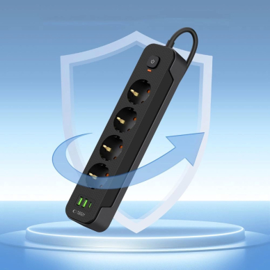 Tech-Protect PCL4X3 Maitinimo juosta 4 lizdai 240V + 2xUSB-A + 1xUSB-C, 200 cm – juodas 3