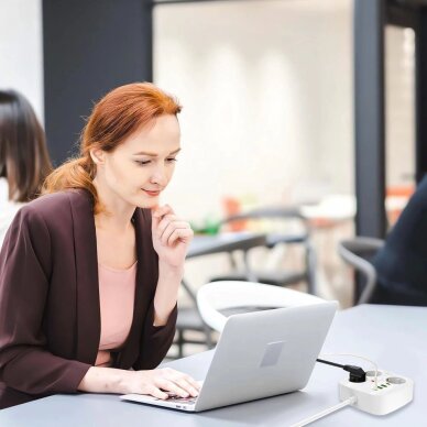 Maitinimo lizdas Tech-Protect PCS3X4 su 3 lizdais, 2x USB-A, 2x USB-C, 200 cm laidas – baltas 6