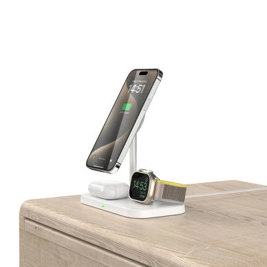 Tech-Protect QI15W-A22 inductive MagSafe Įkroviklis 3in1 MagSafe stand smartphone / Apple Watch / AirPods - baltas 6 Tech-Protect QI15W-A22 inductive MagSafe Įkroviklis 3in1 MagSafe stand smartphone / Apple Watch / AirPods - baltas 6