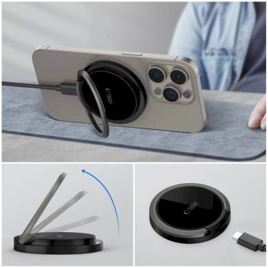 Tech-Protect QI15W-A33 inductive Įkroviklis MagSafe standUSB-A / USB-C Kabelis - Juodas 8 Tech-Protect QI15W-A33 inductive Įkroviklis MagSafe standUSB-A / USB-C Kabelis - Juodas 8