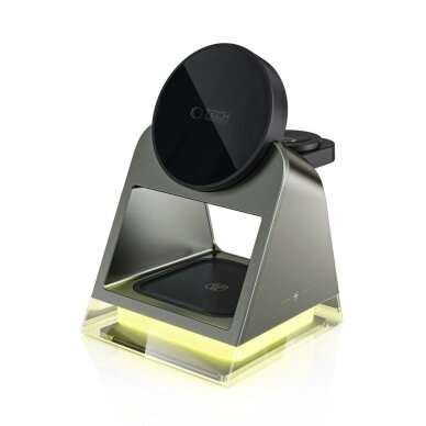 Belaidis įkroviklis Tech-Protect QI15W-A43 3in1 su MagSafe Apple įrenginiams – juodas 2