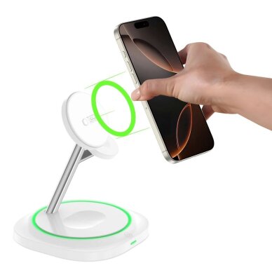 Belaidis įkroviklis Tech-Protect QI15W-A46 3in1 magnetinis indukcinis su MagSafe – baltas 6 Belaidis įkroviklis Tech-Protect QI15W-A46 3in1 magnetinis indukcinis su MagSafe – baltas 6