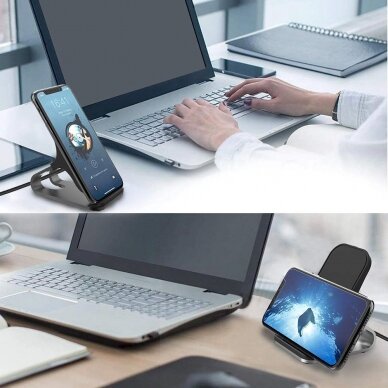 Tech-Protect QI15W-S1 15W inductive Įkroviklis  in the form of a stand - Juodas 6 Tech-Protect QI15W-S1 15W inductive Įkroviklis  in the form of a stand - Juodas 6