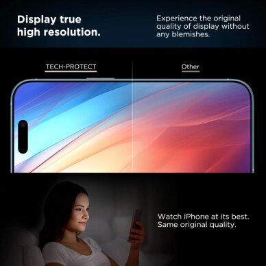 iPhone 15 Pro Tech-Protect Quick Set+ grūdintas stiklas, 2 vnt. – juodas 3 iPhone 15 Pro Tech-Protect Quick Set+ grūdintas stiklas, 2 vnt. – juodas 3