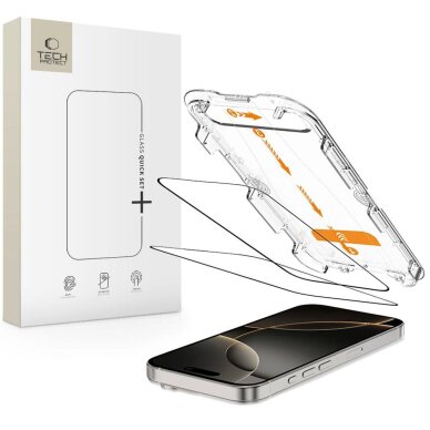 iPhone 16 Pro Tech-Protect Quick Set+ grūdintas stiklas, 2 vnt.