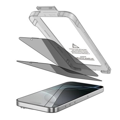 iPhone 16 Pro Max Tech-Protect Quick Set Spy+ 2-pack privatumo stiklas 1