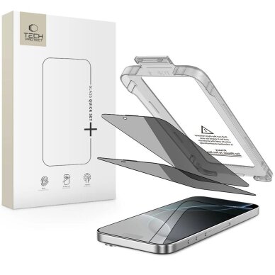 iPhone 16 Pro Max Tech-Protect Quick Set Spy+ 2-pack privatumo stiklas