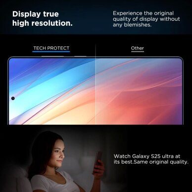 Samsung Galaxy S25 Ultra Tech-Protect Quick Set+ grūdintas stiklas – skaidrus 3