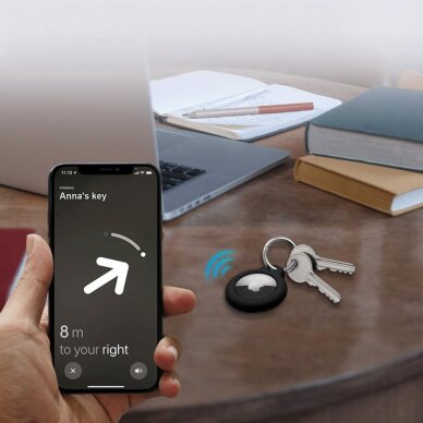 Apple AirTag 1 / 2 Tech-Protect Rough dėklų rinkinys (4 vnt.) – juodas 6