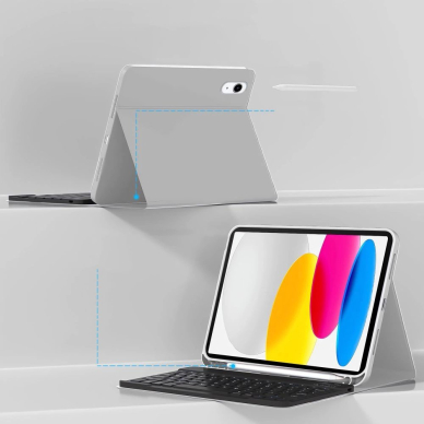 iPad 10.9" 2022 (10th gen.) / 11" 2025 (11th gen.) – Tech-Protect SC Pen + Keyboard dėklas - Pilkas 3