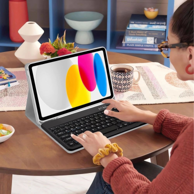 iPad 10.9" 2022 (10th gen.) / 11" 2025 (11th gen.) – Tech-Protect SC Pen + Keyboard dėklas - Pilkas 7