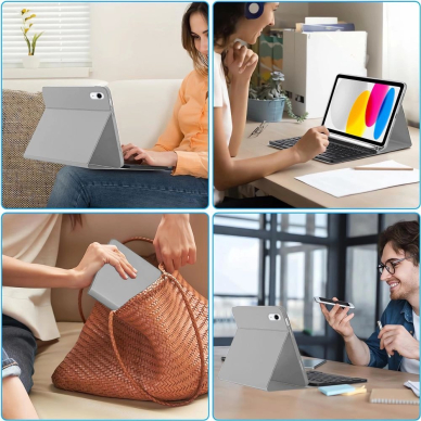 iPad 10.9" 2022 (10th gen.) / 11" 2025 (11th gen.) – Tech-Protect SC Pen + Keyboard dėklas - Pilkas 8