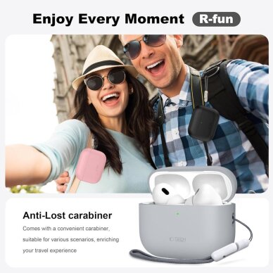 AirPods Pro 3 Tech-Protect silikoninis dėklas – pilkas 6 AirPods Pro 3 Tech-Protect silikoninis dėklas – pilkas 6
