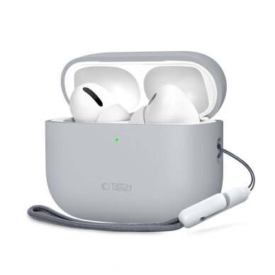 AirPods Pro 3 Tech-Protect silikoninis dėklas – pilkas AirPods Pro 3 Tech-Protect silikoninis dėklas – pilkas