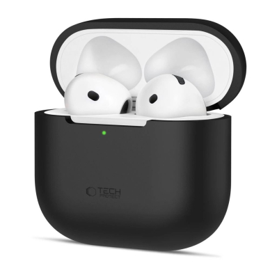 AirPods 4 Tech-Protect silikoninis dėklas - juodas AirPods 4 Tech-Protect silikoninis dėklas - juodas