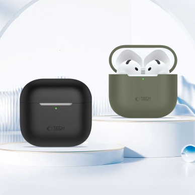 AirPods 4 Tech-Protect silikoninis dėklas - pilkas 2