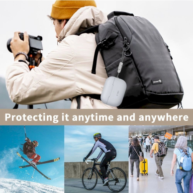 Tech-Protect Silicone Dėklas Apple AirPods Pro 1 / 2 - violetinis 4 Tech-Protect Silicone Dėklas Apple AirPods Pro 1 / 2 - violetinis 4