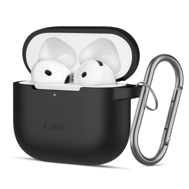 Tech-Protect Silicone Hook Dėklas AirPods 4 - Juodas Tech-Protect Silicone Hook Dėklas AirPods 4 - Juodas