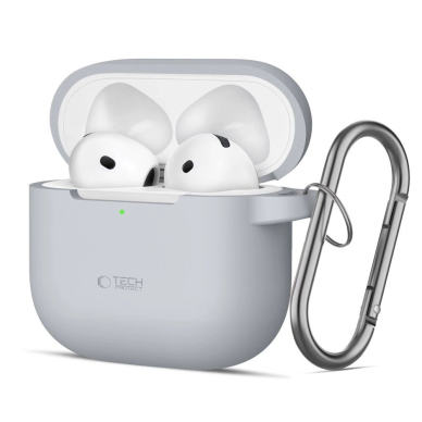 Tech-Protect Silicone Hook Dėklas AirPods 4 - Pilkas Tech-Protect Silicone Hook Dėklas AirPods 4 - Pilkas