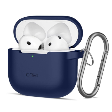 Tech-Protect Silikoninis Hook Dėklas skirtas AirPods 4 - Navy Mėlynas