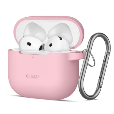 Tech-Protect Silicone Hook Dėklas AirPods 4 - Rožinis Tech-Protect Silicone Hook Dėklas AirPods 4 - Rožinis