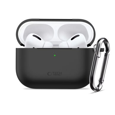 AirPods Pro 3 Tech-Protect silikoninis dėklas su kabliuku – juodas 2