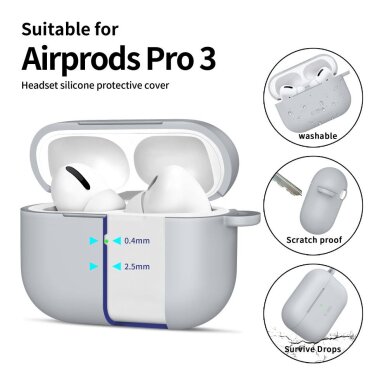 AirPods Pro Tech-Protect Silicone Hook dėklas – pilkas 3