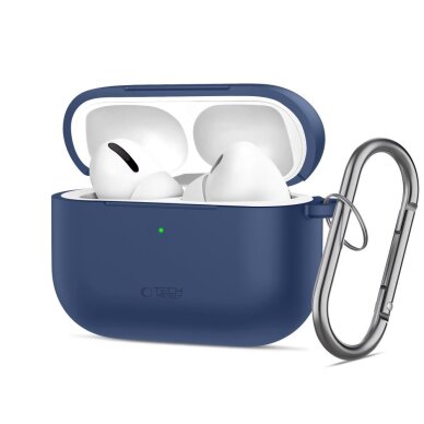 AirPods Pro Tech-Protect Silicone Hook dėklas – tamsiai mėlynas