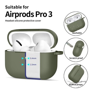 AirPods Pro Tech-Protect Silicone Hook dėklas – alyvinis 3