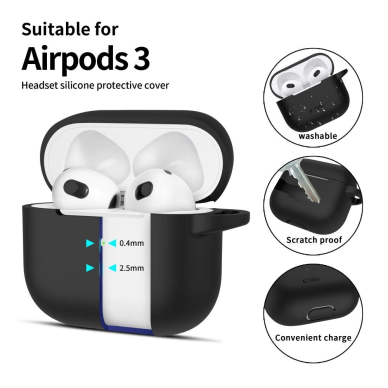 Tech-Protect Silicone Hook Dėklas Apple AirPods 3 - Juodas 1 Tech-Protect Silicone Hook Dėklas Apple AirPods 3 - Juodas 1