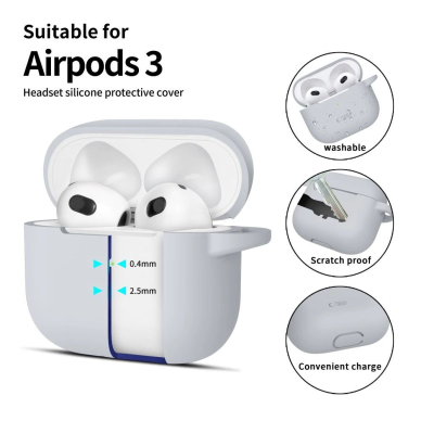 Tech-Protect Silicone Hook Dėklas Apple AirPods 3 - Pilkas 1 Tech-Protect Silicone Hook Dėklas Apple AirPods 3 - Pilkas 1