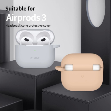Tech-Protect Silicone Hook Dėklas Apple AirPods 3 - violetinis 3 Tech-Protect Silicone Hook Dėklas Apple AirPods 3 - violetinis 3
