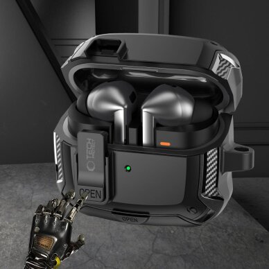 Samsung Galaxy Buds 3 / 3 FE / 3 Pro Tech-Protect Silicone Hook dėklas – juodas 3