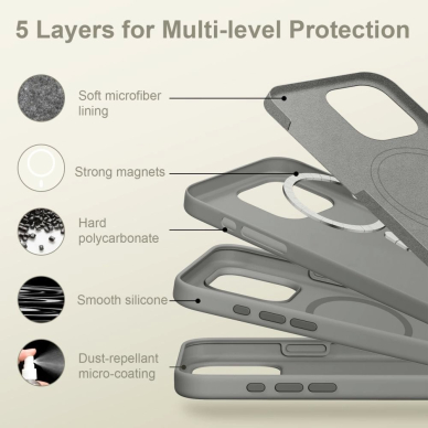 Tech-Protect Silicone MagSafe Dėklas iPhone 16 Pro Max - Pilkas 3 Tech-Protect Silicone MagSafe Dėklas iPhone 16 Pro Max - Pilkas 3